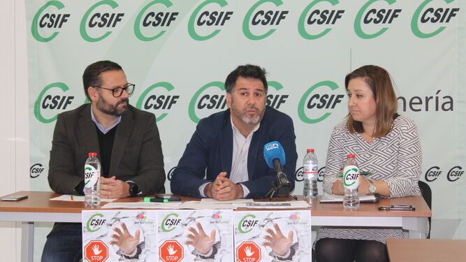 Rueda de prensa en la sede de CSIF Almería