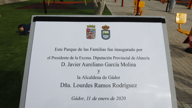 Fotogaler&iacute;a inauguraci&oacute;n Parque de las Familias. G&aacute;dor