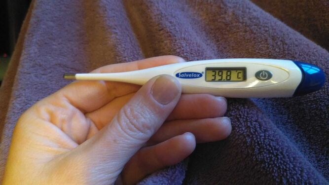 Picos de fiebre de casi 40 grados cada tres horas o menos