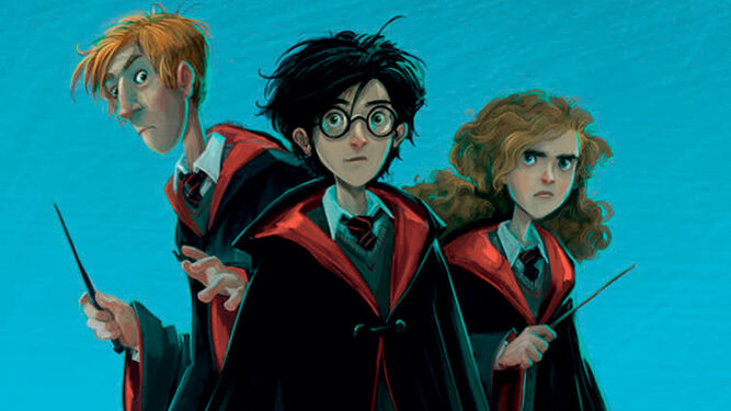 Los protagonistas de la saga en una ilustración de la web "Harry Potter at Home".