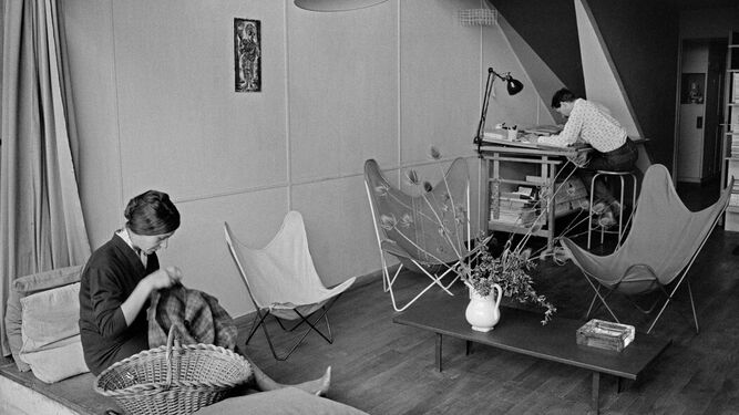 Interior de una casa de la 'Unité d'habitation', Marsella, Francia. Arquitecto Le Corbusier (1952)