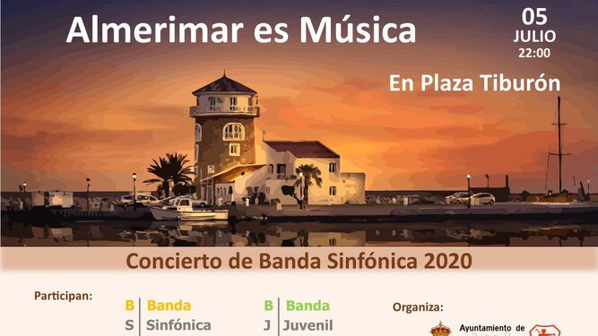 Cartel del concierto de la Banda Sinfónica en Almerimar.