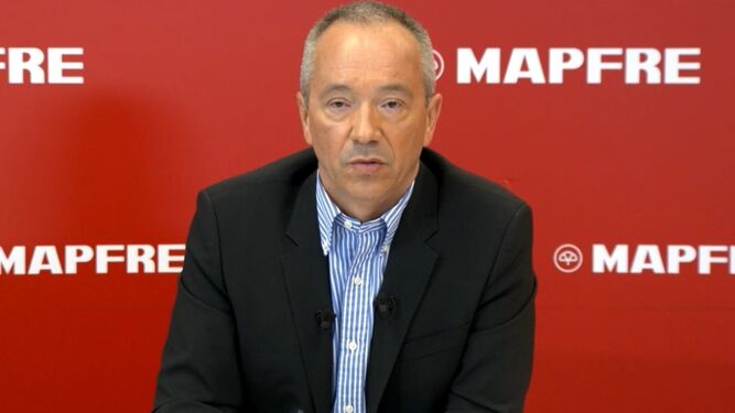 El director general financiero de Mapfre, Fernando Mata, en la presentación de los resultados del primer trimestre.