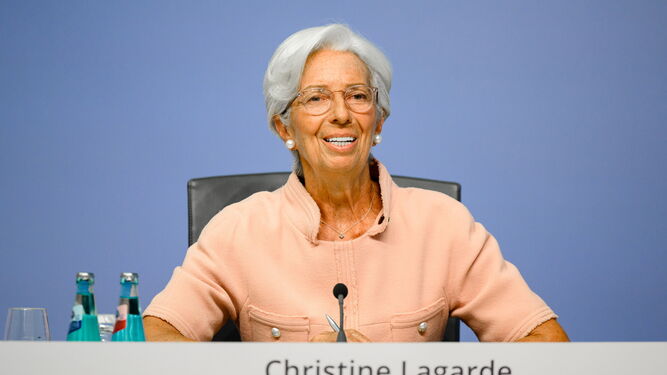 La presidenta del BCE, Christine Lagarde, ayer.