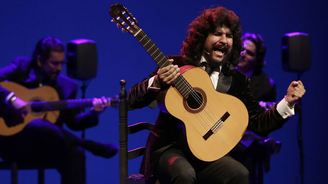 El cantaor chiclanero durante su actuación en el teatro Lope de Vega.
