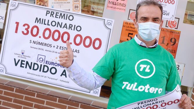 El boleto de Euromillones agraciado con 130 millones se validó por internet en Valladolid.