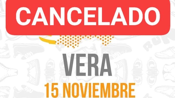 La carrera popular de Vera de este domingo, también cancelada
