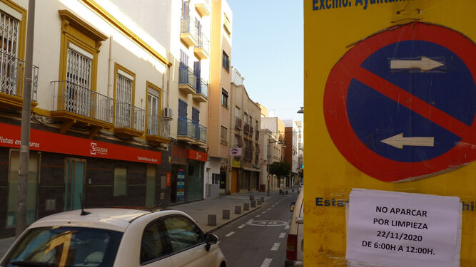 Señalización instalada ya en la calle Murcia