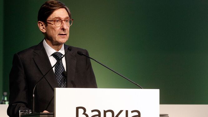 José Ignacio Goirigolzarri en la junta de accionistas de Bankia, en Valencia.
