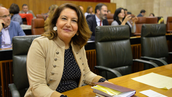 Carmen Crespo en el Parlamento en una imagen de archivo.
