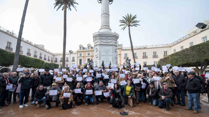 Protesta realizada en enero contra la modificación de la Plaza Vieja.