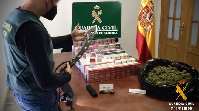 La Guardia Civil desmantela un activo punto de venta de droga y detiene a su responsable que atendía además un cultivo indoor de 220 plantas de marihuana.