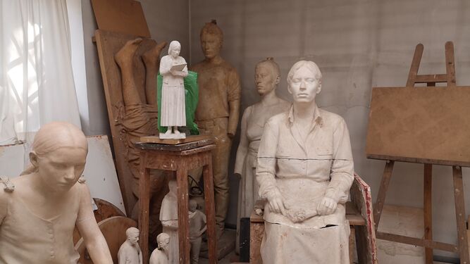 Imagen del taller del escultor Paco López.