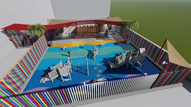 Diseño de la que será la terraza para niños y adolescentes con cáncer.
