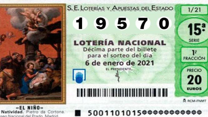 Primer premio de la Lotería de El Niño.
