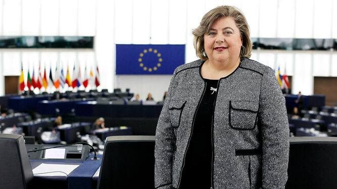 Clara Aguilera, en el Pleno del Parlamento Europeo.
