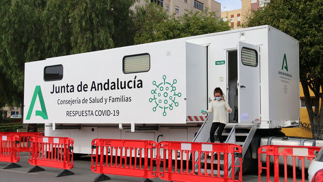Unidad móvil estos días en la capital de Almería.