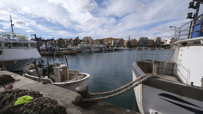 Vista parcial del puerto de Roquetas de Mar.