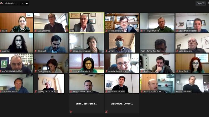 Encuentro virtual de representantes de la junta directiva de Asempal, presidida por José Cano