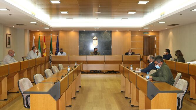 Reunión de la Junta de Portavoces de El Ejido celebrada en el Ayuntamiento.