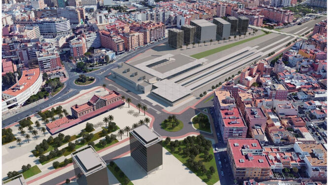 Maqueta virtual de la integración del ferrocarril en la ciudad en la fase dos del soterramiento
