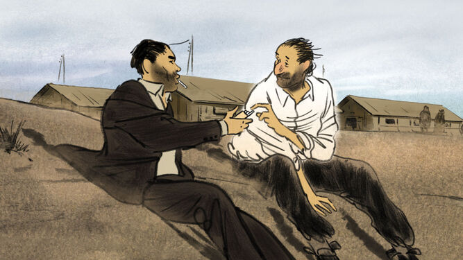 Una imagen del filme de animación sobre Josep Bartolí dirigido por Aurel.