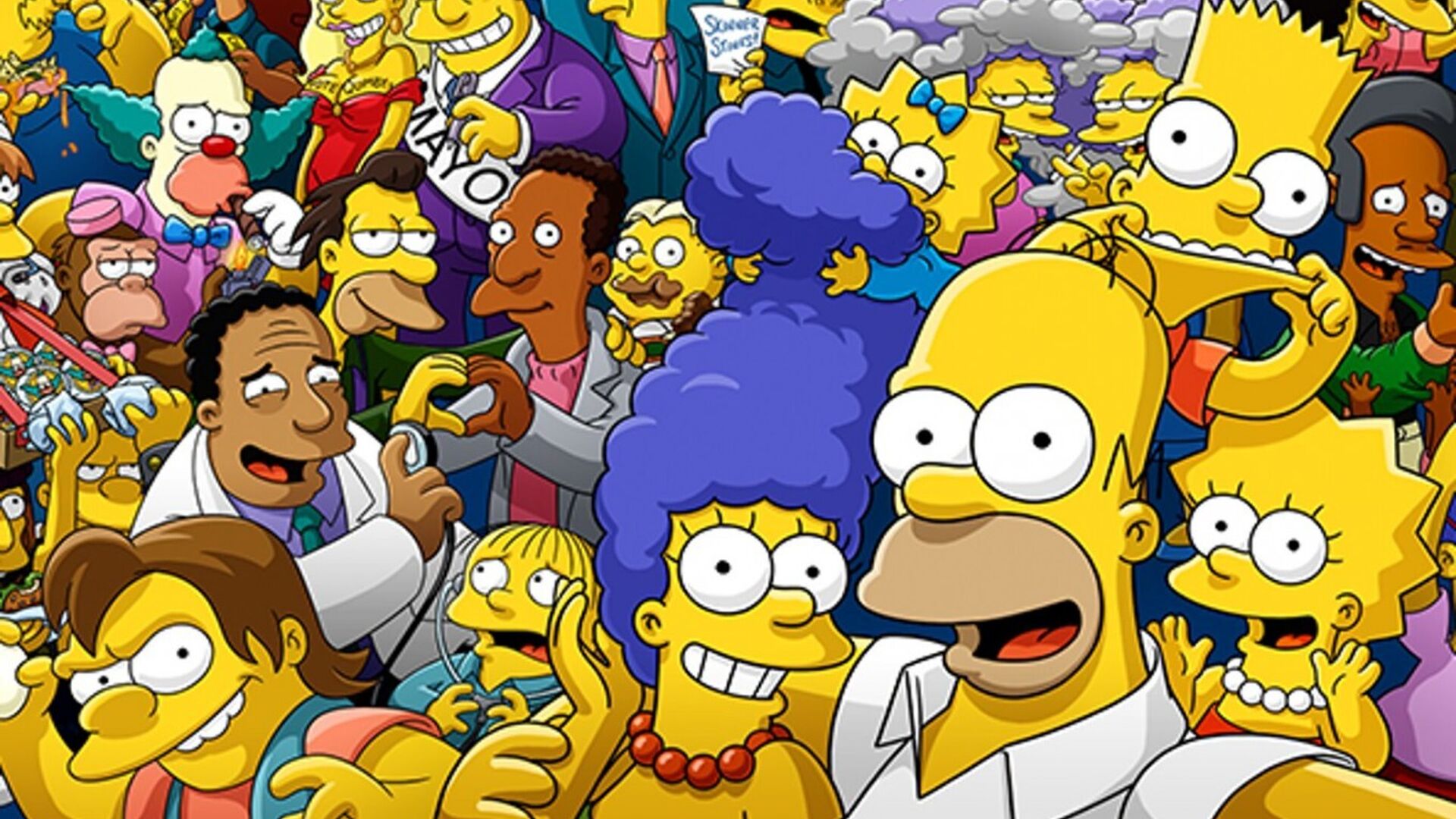 Homer, su familia y buena parte de su vecindario