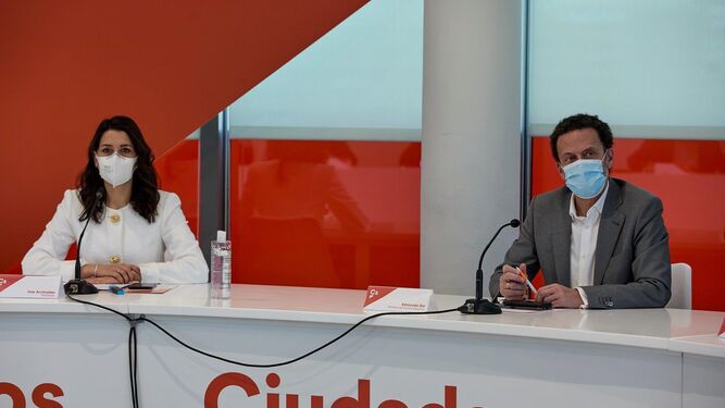 La presidenta de Ciudadanos, Inés Arrimadas, y el nuevo vicesecretario de la formación, Edmundo Bal.
