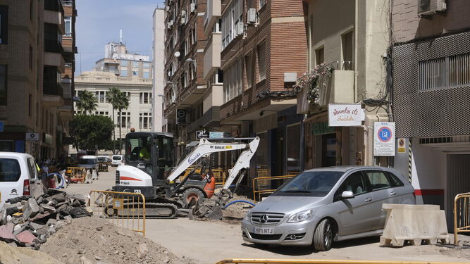 La calle Los Picos, en obras