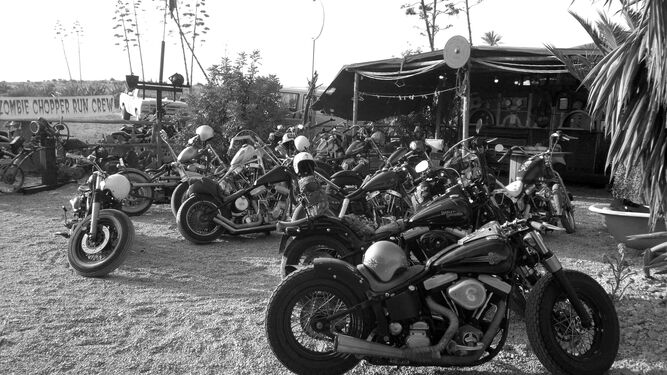 Concentración de motos en el Bar en el año 2010.