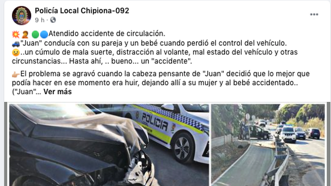 “Pa' darte un babuchazo Juan”; el viral mensaje de la Policía Local de Chipiona