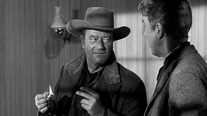 John Wayne y James Stewart en 'El hombre que mató a Liberty Valance' (1962, Ford)