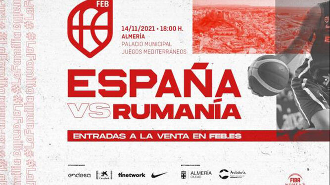 Cartel anunciador del partido España-Rumanía