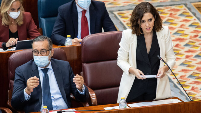 Isabel Díaz Ayuso, en el Parlamento madrileño.