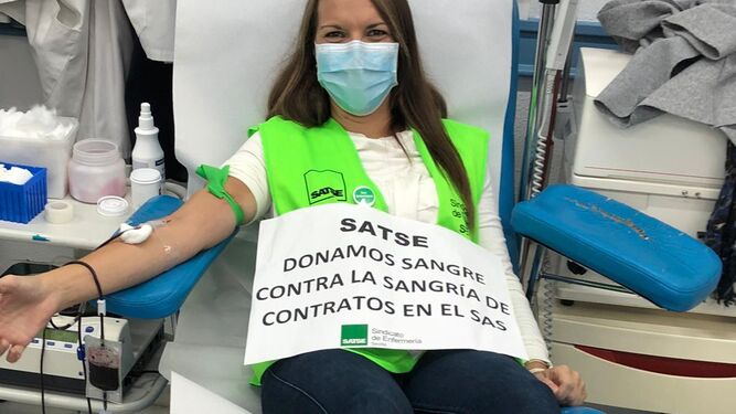 Delegada sindical de sindicato de Enfermería Satse, enfermera Olimpia.