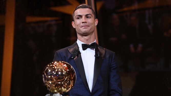 Cristiano Ronaldo, en la gala en la que recibió su quinto Balón de Oro.