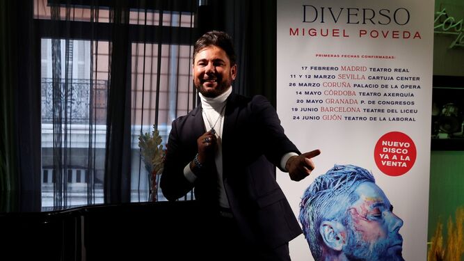 Miguel Poveda durante la presentación en diciembre de la gira 'Diverso'.