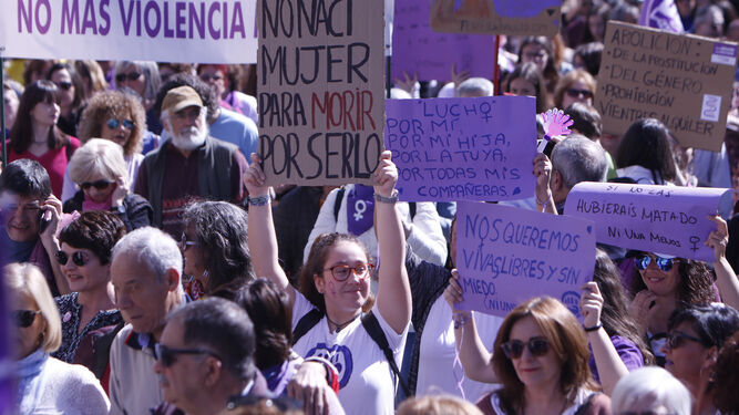 Manifestación en Sevilla por el 8M en 2020.