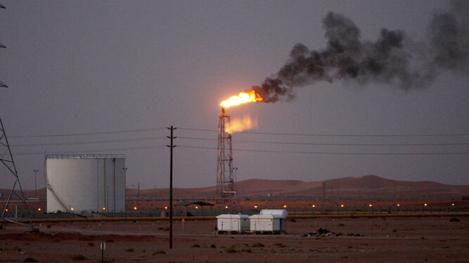 Pozo de gas propiedad de Aramco.