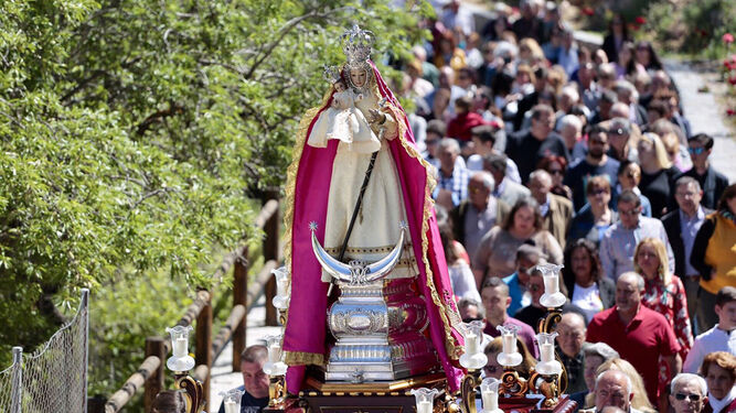 La Virgen de la Cabeza en una procesión anterior.