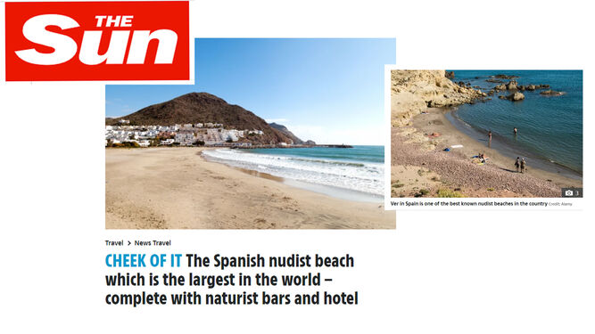 Reportaje de The Sun sobre la playa nudista de Vera.