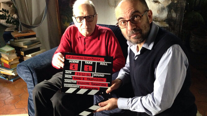 Morricone y Tornatore en una imagen del rodaje del documental.