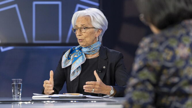Christine Lagarde, en la reunión de primavera del Fondo Monetario Internacional (FMI)