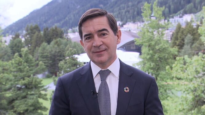 El presidente de BBVA, Carlos Torres, en el Foro de Davos