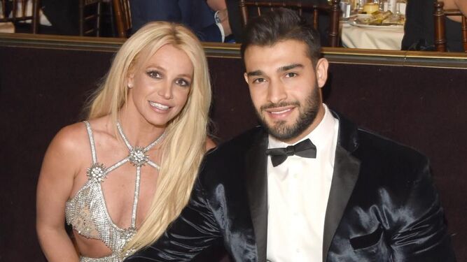 Britney Spears con su ya marido, Sam Asghari.