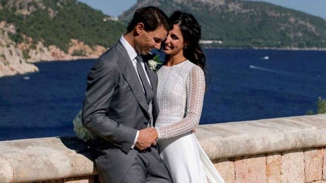 Rafa Nadal y Xisca Perelló, en su boda, en octubre de 2019.