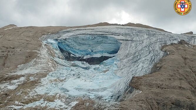 Glaciar de la Marmolada, donde se ha producido el desprendimiento.