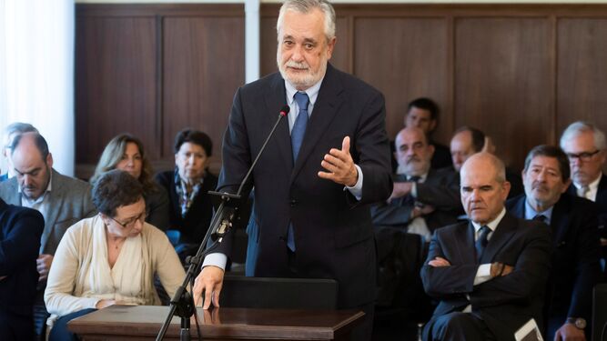 José Antonio Griñán, durante su declaración en el juicio de los ERE.