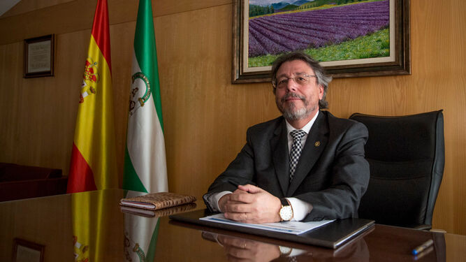 El exdecano del Colegio Oficial de Psicólogos de Andalucía Oriental en la sede de Granada