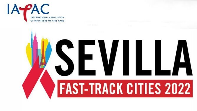 Cartel del "Fast-Track Cities" (FTC) que se celebra estos días en Sevilla.